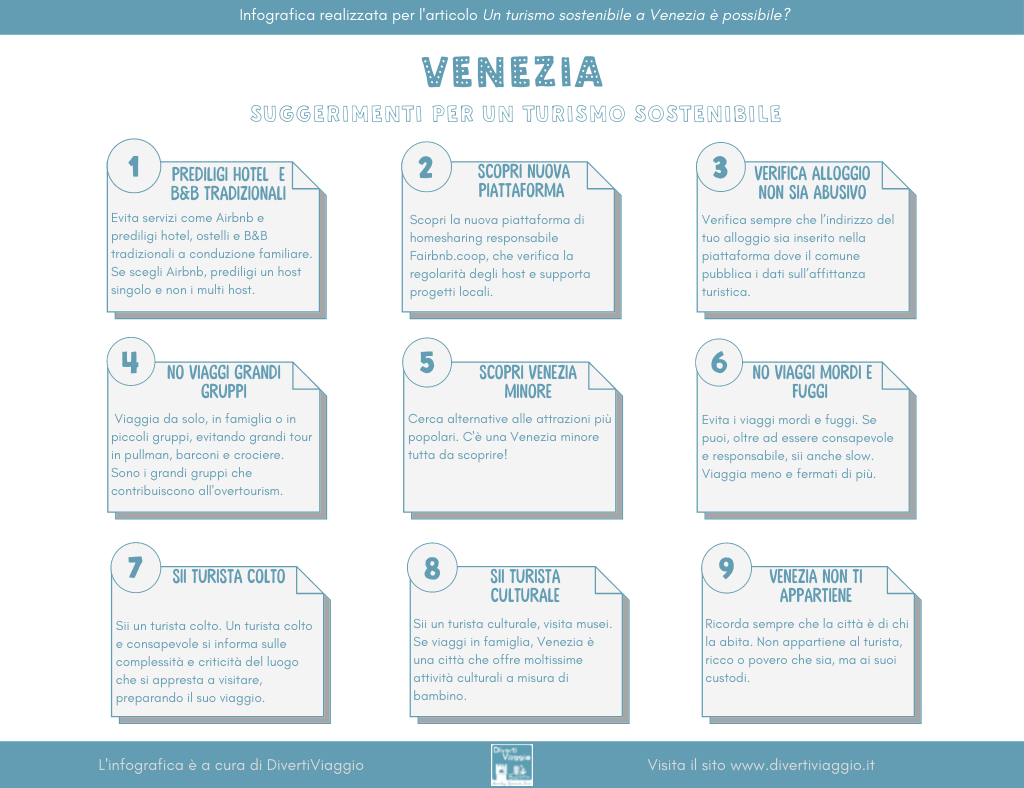 9 suggerimenti per un turismo sostenibile a Venezia